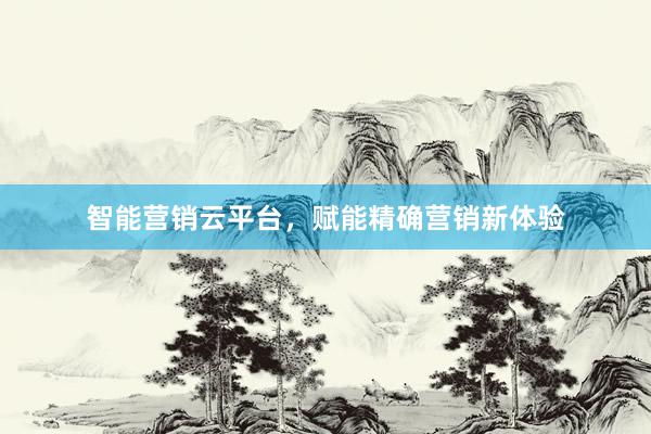 智能营销云平台，赋能精确营销新体验